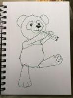 Panda playing a flute